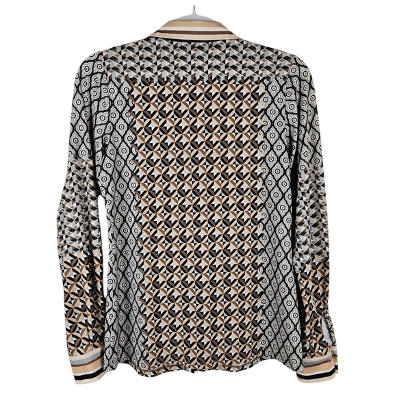 Hale Bob Long Sleeve Button Down Contemporary Luxury Top XS - Picture 4 of 10